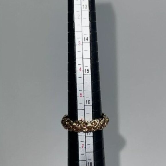 Milor Italy 14k Rose Gold Resin Filled Byzantine Band Ring Size 6 14K Rose Go - Picture 5 of 7